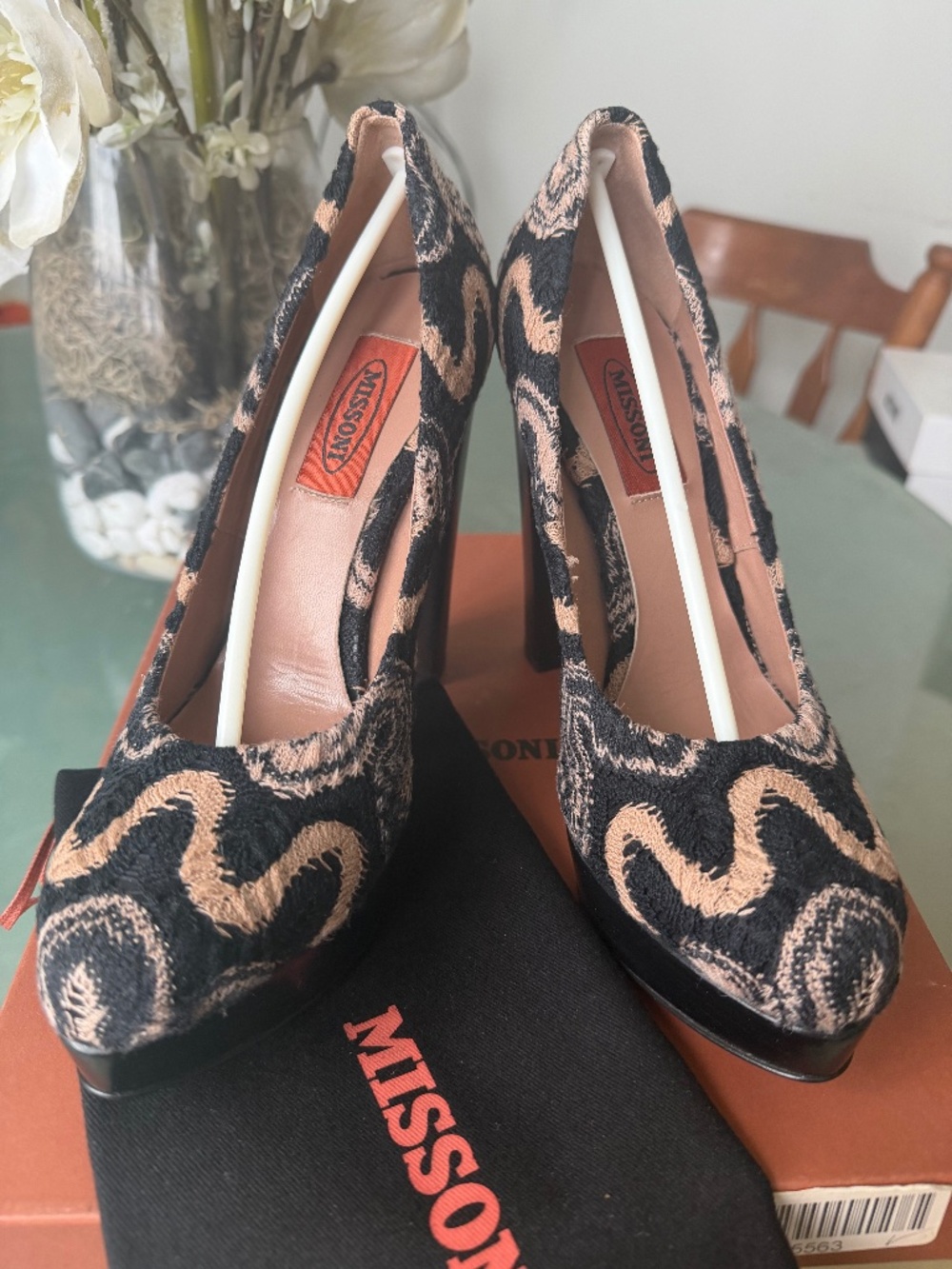 Missoni canvas platform pumps 38